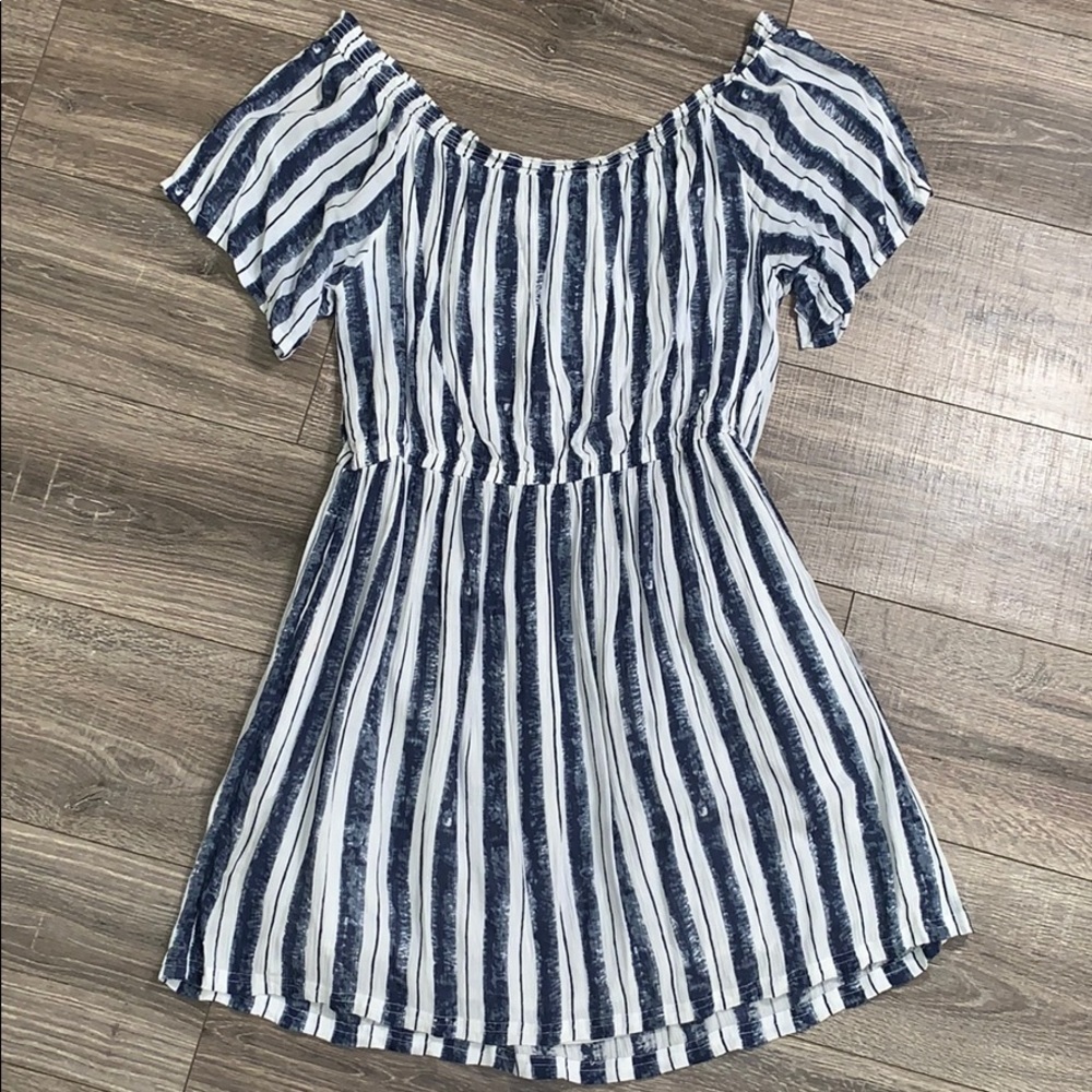 Stripped | Off the Shoulder Dress